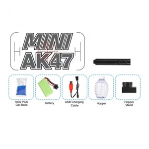 تفنگ اسباب بازی مسلسل شارژی تیر ژله ای مدل Mini AK-47 Gel Blaster_اسباب بازی