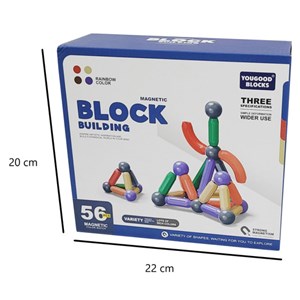 اسباب بازی مگنت مغناطیسی مدل MAGNETIC BLOCK BUILDING کد 100 مجموعه 56 عددی_اسباب بازی