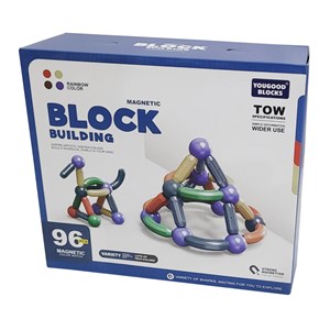 اسباب بازی مگنت مغناطیسی مدل MAGNETIC BLOCK BUILDING کد 200 مجموعه 96 عددی_اسباب بازی