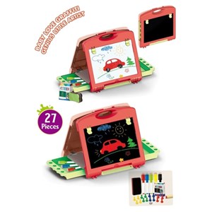 تخته نقاشی دو طرفه به همراه صفحه بازی 27 قطعه مدل Talented Painter Double Face Drawing Board For Kids_اسباب بازی