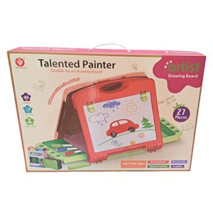تخته نقاشی دو طرفه به همراه صفحه بازی 27 قطعه مدل Talented Painter Double Face Drawing Board For Kids_اسباب بازی