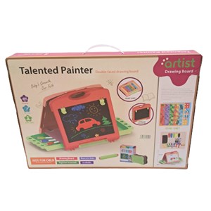 تخته نقاشی دو طرفه به همراه صفحه بازی 27 قطعه مدل Talented Painter Double Face Drawing Board For Kids_اسباب بازی