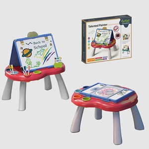 تخته نقاشی پایه دار دو طرفه مگنتی به همراه صفحه بازی 52 قطعه مدل Talented Painter Drawing Sketch board_اسباب بازی