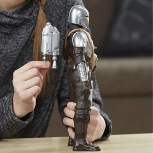 اکشن فیگور 30 سانتی مندلورین به همراه بیبی یودا مدل Hasbro - Star Wars - Galactic Action - The Mandalorian and Grogu Interactive Electronic 12-Inch-Scale Figures_اسباب بازی
