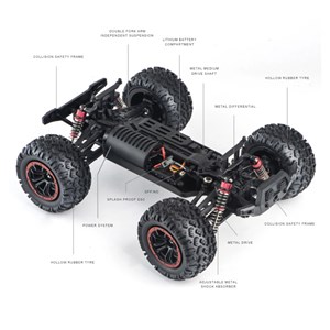 ماشین کنترلی شارژی aj22 با 46 کیلومتر سرعت مدل AJ22 1:12 RC Car 2.4G Full-Scale 4WD Off-Road High Speed Vehicle Monster Truck Remote Control_اسباب بازی