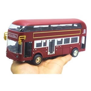 اسباب بازی ماشین فلزی اتوبوس دو طبقه لوکس چراغدار و موزیکال مدل Double-Decker Bus Model_اسباب بازی