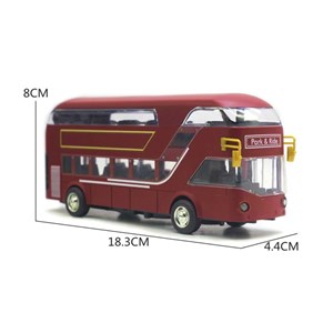 اسباب بازی ماشین فلزی اتوبوس دو طبقه لوکس چراغدار و موزیکال مدل Double-Decker Bus Model_اسباب بازی