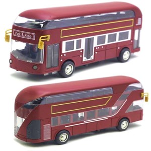 اسباب بازی ماشین فلزی اتوبوس دو طبقه لوکس چراغدار و موزیکال مدل Double-Decker Bus Model_اسباب بازی