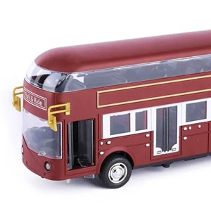 اسباب بازی ماشین فلزی اتوبوس دو طبقه لوکس چراغدار و موزیکال مدل Double-Decker Bus Model_اسباب بازی
