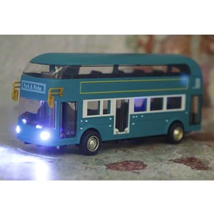 اسباب بازی ماشین فلزی اتوبوس دو طبقه لوکس چراغدار و موزیکال مدل Double-Decker Bus Model_اسباب بازی