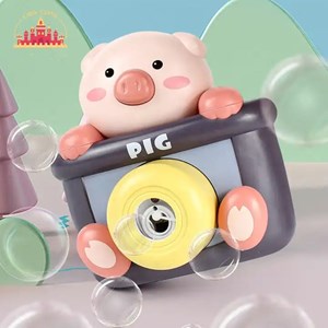 دستگاه حباب ساز دوربینی طرح خوک Camera Plastic Bubble Toy With Light Music_اسباب بازی
