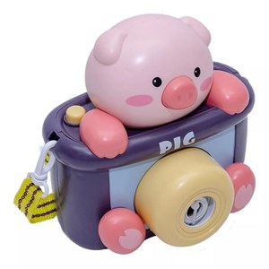 دستگاه حباب ساز دوربینی طرح خوک Camera Plastic Bubble Toy With Light Music_اسباب بازی