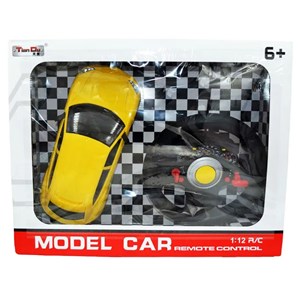 ماشین کنترلی فرمانی زرد مقیاس 1:12 remote control car_اسباب بازی