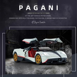 اسباب بازی ماشین فلزی پاگانی هوایرا سفید مقیاس 1:24 Pagani Huayra_اسباب بازی