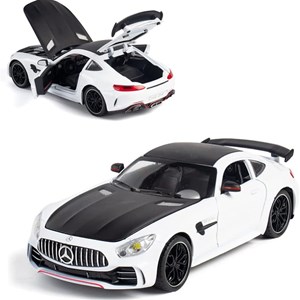 اسباب بازی ماشین فلزی چه ژی سفید طرح مرسدس بنز مقیاس 1:24 مدل Benz AMG GTR Racing Car_اسباب بازی