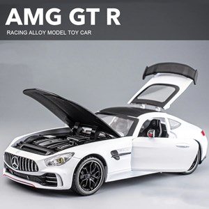 اسباب بازی ماشین فلزی چه ژی سفید طرح مرسدس بنز مقیاس 1:24 مدل Benz AMG GTR Racing Car_اسباب بازی