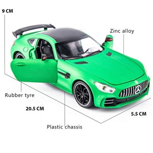 اسباب بازی ماشین فلزی چه ژی سفید طرح مرسدس بنز مقیاس 1:24 مدل Benz AMG GTR Racing Car_اسباب بازی