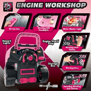 ماشین اسباب بازی ریموت دار موتور مستر Motor Master مدل کاپوت پورشه صورتی Kids Engine Toy_اسباب بازی