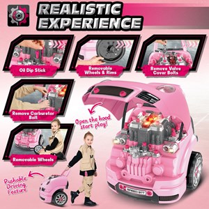 ماشین اسباب بازی ریموت دار موتور مستر Motor Master مدل کاپوت پورشه صورتی Kids Engine Toy_اسباب بازی