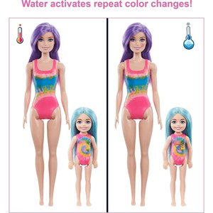 استودیوی عروسک های جادویی همراه با 50 سورپرایز مدل Mattel - Dolls - Color Reveal Gift Set Tie-Dye Fashion Maker With 2 Dolls_اسباب بازی