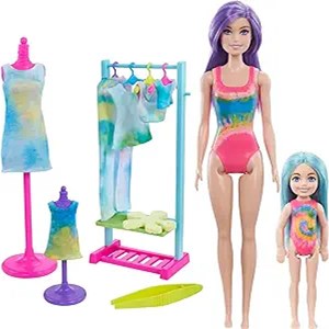 استودیوی عروسک های جادویی همراه با 50 سورپرایز مدل Mattel - Dolls - Color Reveal Gift Set Tie-Dye Fashion Maker With 2 Dolls_اسباب بازی