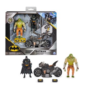 اکشن فیگورهای 10 سانتی بتمن و کروکودیل به همراه Batcycle مدل Spin Master - DC Comics - Batman Transforming Batcycle Battle Pack_اسباب بازی