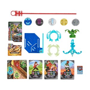 مبارزه باکوگان Bakugan سری Special Attack با لانچر آبی پک 5 تایی مدل Spin Master - Bakugan - Battle 5 Pack - Customizable Spinning Action Figure and Trading Cards_اسباب بازی