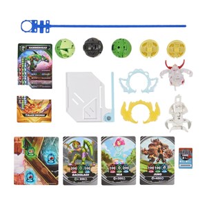 مبارزه باکوگان Bakugan سری Special Attack با لانچر سفید پک 5 تایی مدل Spin Master - Bakugan - Battle 5 Pack - Customizable Spinning Action Figure and Trading Cards_اسباب بازی