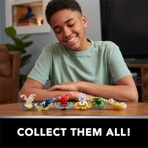 مبارزه باکوگان Bakugan سری Special Attack با لانچر سفید پک 5 تایی مدل Spin Master - Bakugan - Battle 5 Pack - Customizable Spinning Action Figure and Trading Cards_اسباب بازی