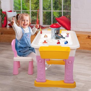 میز و صندلی لگو بازی همراه با 84 قطعه لگو ( میز چند کاره همراه با صندلی ) مدل Block Tables lxA907_اسباب بازی