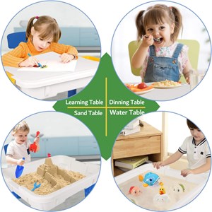 میز و صندلی لگو بازی همراه با 84 قطعه لگو ( میز چند کاره همراه با صندلی ) مدل Block Tables lxA907_اسباب بازی