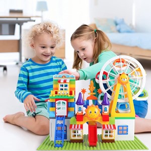 لگو دوپلو دو حالته شهربازی و چرخ و فلک 182 قطعه مدل LXA919_اسباب بازی