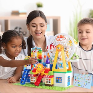 لگو دوپلو دو حالته شهربازی و چرخ و فلک 182 قطعه مدل LXA919_اسباب بازی