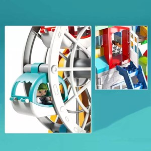 لگو دوپلو دو حالته شهربازی و چرخ و فلک 182 قطعه مدل LXA919_اسباب بازی