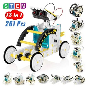 اسباب بازی ساختنی ربات خورشیدی در 13 مدل مختلف ربات SOLAR ROBAT 13 IN 1 KIT_اسباب بازی