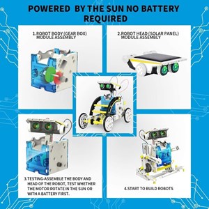 اسباب بازی ساختنی ربات خورشیدی در 13 مدل مختلف ربات SOLAR ROBAT 13 IN 1 KIT_اسباب بازی