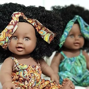 عروسک دختر مو فرفری سیاهپوست اورجینال 30 سانتی_اسباب بازی