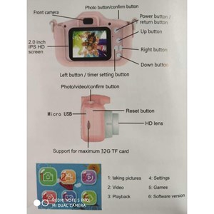 دوربین عکاسی و فیلمبرداری دیجیتال کودک ۱2 مگاپیکسل صورتی مدل AX6065 Kids Camera Digital_اسباب بازی