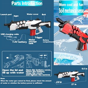 تفنگ اسباب بازی آب پاش بزرگ شارژی مدل اختاپوس Automatic Water Gun Octopus_اسباب بازی