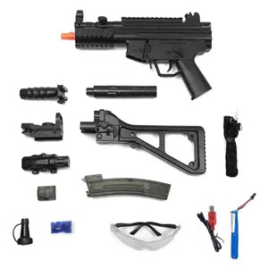 تفنگ اسباب بازی شارژی بزرگ تیر ژله ای و تیر فومی مدل MP5K Black Gel Blaster_اسباب بازی