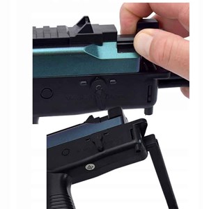 تفنگ اسباب بازی شارژی تیر ژله ای لیزردار مدل MP9_اسباب بازی