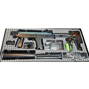 تفنگ اسباب بازی شارژی تیر ژله ای لیزردار مدل MP9_اسباب بازی