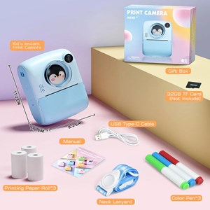 دوربین عکاسی و فیلمبرداری دیجیتال کودک با چاپ فوری حرارتی مدل PRINT CAMERA_اسباب بازی
