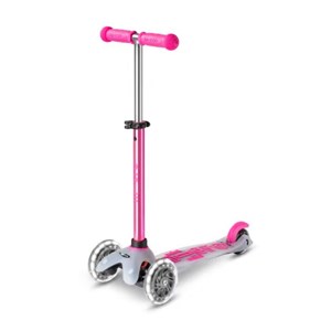 اسکوتر مینی دلوکس نئوکروم با بدنه شفاف و چرخ های چراغ دار مدل Micro - Mini Scooter Deluxe Flux Neochrome LED - Pink