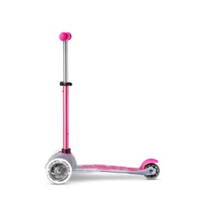اسکوتر مینی دلوکس نئوکروم با بدنه شفاف و چرخ های چراغ دار مدل Micro - Mini Scooter Deluxe Flux Neochrome LED - Pink