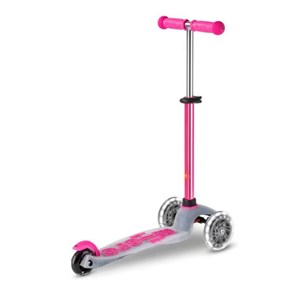 اسکوتر مینی دلوکس نئوکروم با بدنه شفاف و چرخ های چراغ دار مدل Micro - Mini Scooter Deluxe Flux Neochrome LED - Pink