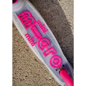 اسکوتر مینی دلوکس نئوکروم با بدنه شفاف و چرخ های چراغ دار مدل Micro - Mini Scooter Deluxe Flux Neochrome LED - Pink