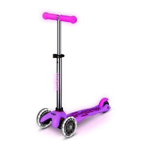 اسکوتر مینی دلوکس نئوکروم با بدنه شفاف و چرخ های چراغ دار مدل Micro - Mini Micro Deluxe Glow LED - Frosty Pink