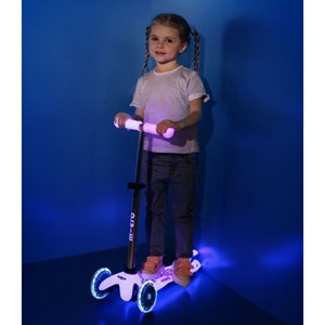 اسکوتر مینی دلوکس نئوکروم با بدنه شفاف و چرخ های چراغ دار مدل Micro - Mini Micro Deluxe Glow LED - Frosty Pink