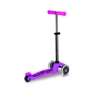 اسکوتر مینی دلوکس نئوکروم با بدنه شفاف و چرخ های چراغ دار مدل Micro - Mini Micro Deluxe Glow LED - Frosty Pink